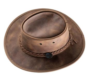 Chapeau australien cuir Foldaway Bronco