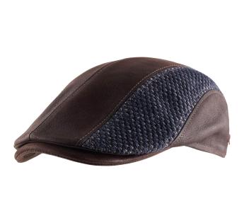 Casquette plate cuir Lucio