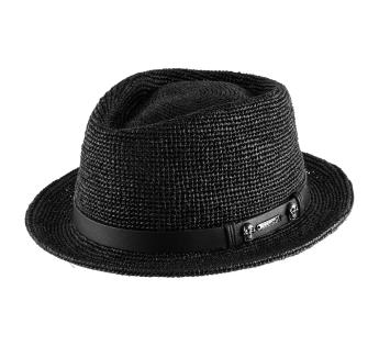 Chapeau porkpie rock Diamond Crochet Raffia